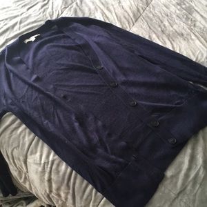 Navy blue big button cardigan